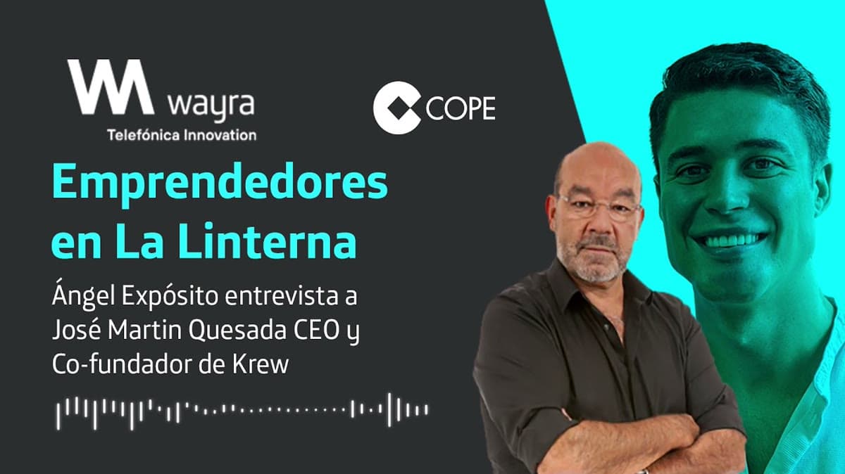 COPE host Ángel Expósito and José Martín Quesada in Wayra interview artwork