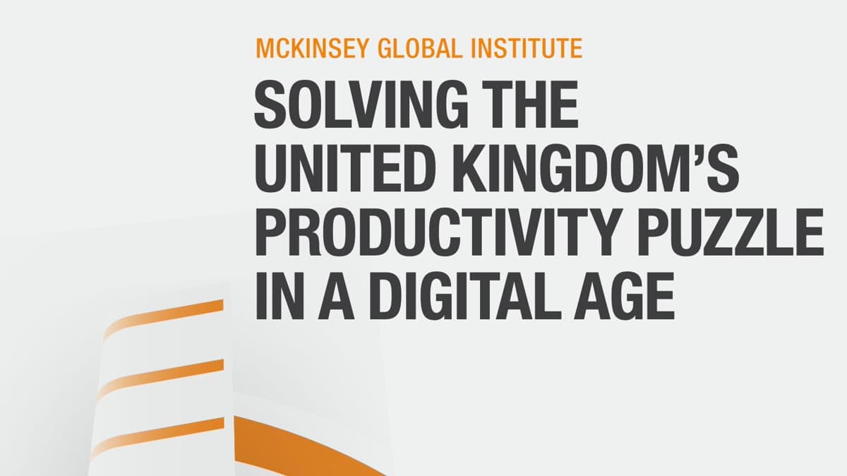 Cover of McKinsey's United Kingdom productivity report
